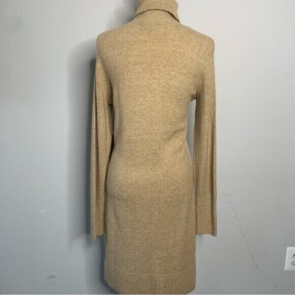 Rachel Zoe Camel Turtleneck Knee Length Sweater Dress - Picture 13 of 16
